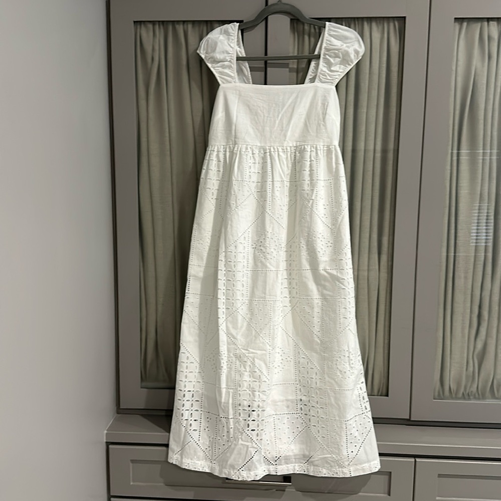Hatch White Eyelet Midi Dress